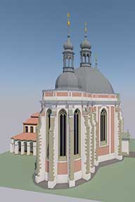 3D model kostela Panny Marie a sv. Karla Velikho v Praze